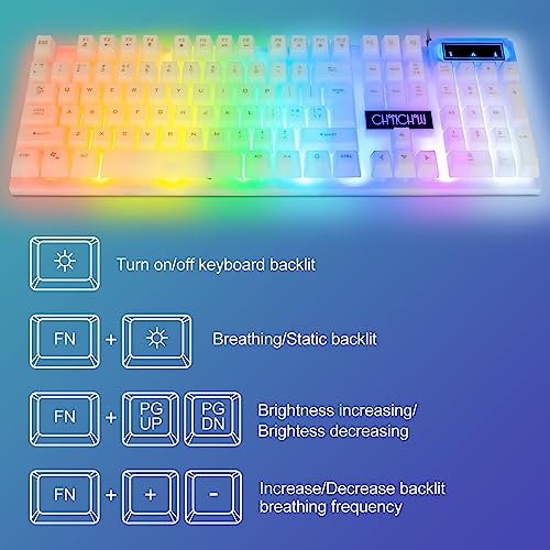 CHONCHOW LED Keyboard & Mouse Combo - White