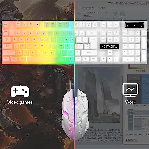 CHONCHOW LED Keyboard & Mouse Combo - White