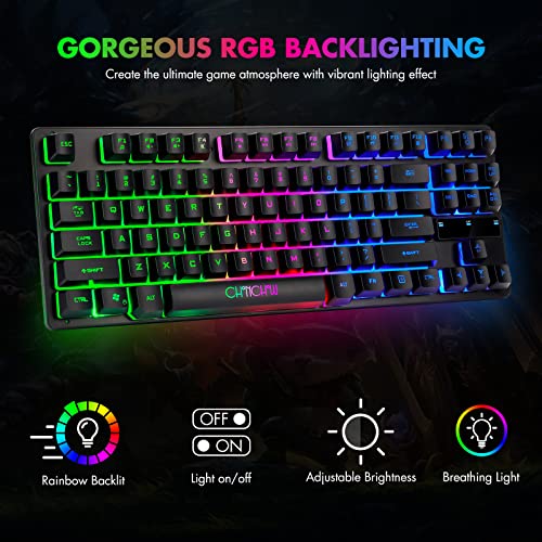 CHONCHOW 87 Keys Gaming Keyboard and Mouse Combo