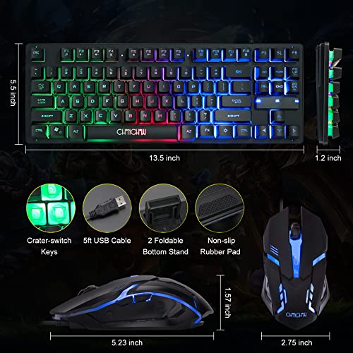 CHONCHOW 87 Keys Gaming Keyboard and Mouse Combo