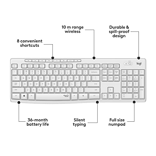 Logitech MK295 Wireless Mouse & Keyboard - SilentTouch Technology