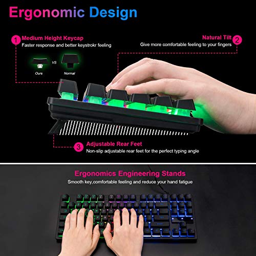 CHONCHOW 87 Keys Gaming Keyboard and Mouse Combo