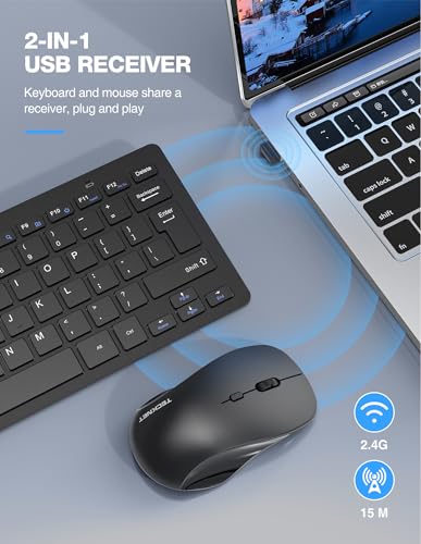 TECKNET Mini Wireless Keyboard and Mouse Combo Kit
