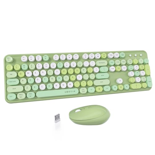 UBOTIE Colorful Wireless Keyboard and Mouse Combo Set