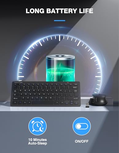 TECKNET Mini Wireless Keyboard and Mouse Combo Kit