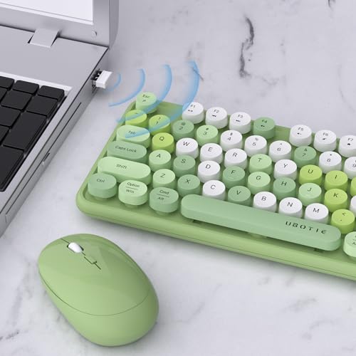 UBOTIE Colorful Wireless Keyboard and Mouse Combo Set