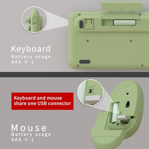 UBOTIE Colorful Wireless Keyboard and Mouse Combo Set