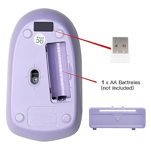 Purple Wireless Keyboard and Mouse Combo, Adjustable DPI