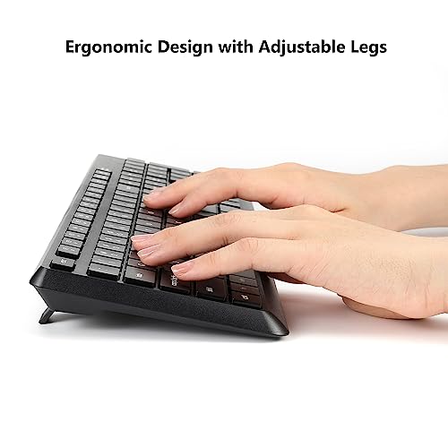 Wireless Keyboard and Mouse Combo for Windows and Mac