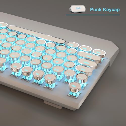 Retro Punk Gaming Keyboard and Mouse Combo, Blue LED