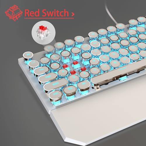 Retro Punk Gaming Keyboard and Mouse Combo, Blue LED