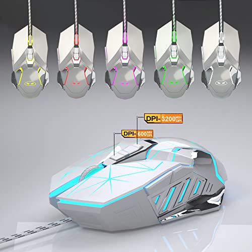 Retro Punk Gaming Keyboard and Mouse Combo, Blue LED