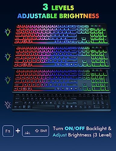 RGB Backlit Wireless Keyboard and Mouse Combo
