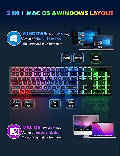 RGB Backlit Wireless Keyboard and Mouse Combo