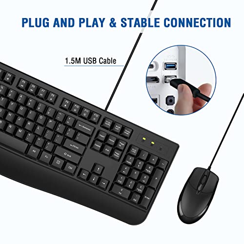 Ergonomic Keyboard and Mouse Combo for Windows and Mac