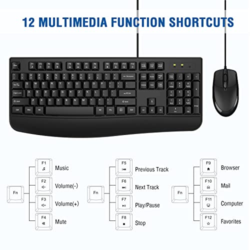Ergonomic Keyboard and Mouse Combo for Windows and Mac
