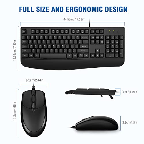 Ergonomic Keyboard and Mouse Combo for Windows and Mac