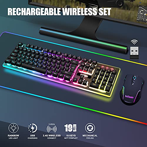 RedThunder K10 Wireless Gaming Keyboard and Mouse Combo