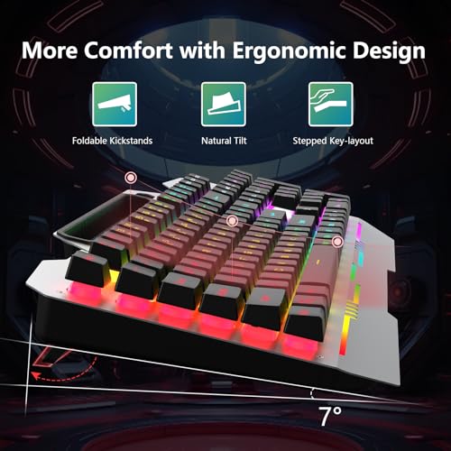 AULA T102 Gaming Keyboard & Mouse Combo RFGB Backlit, All-Metal Panel, Waterproof