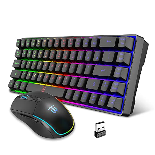 Snpurdiri 60% Wireless Gaming Keyboard and Mouse Combo