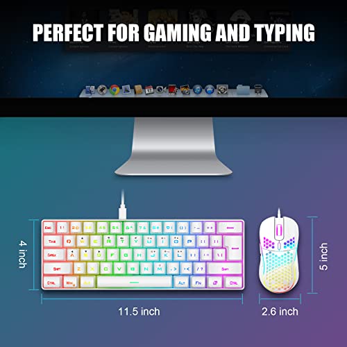 RedThunder Mini Gaming Keyboard and Mouse Combo, RGB Backlit