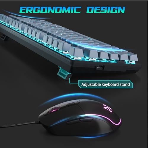 RGB Mechanical Gaming Keyboard and Mouse Combo with Pad