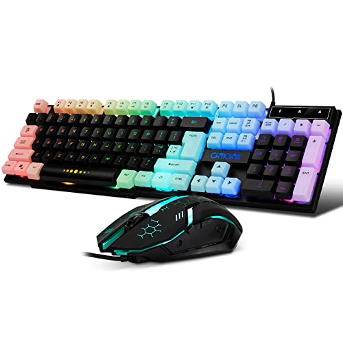 : CHONCHOW Gaming Keyboard and Mouse Combo, Rainbow Backlit