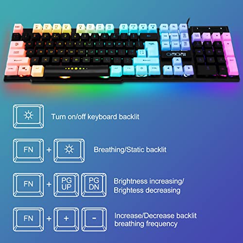 : CHONCHOW Gaming Keyboard and Mouse Combo, Rainbow Backlit
