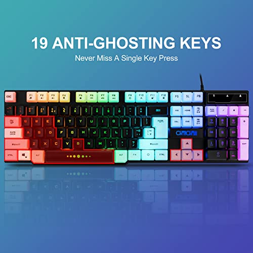 : CHONCHOW Gaming Keyboard and Mouse Combo, Rainbow Backlit