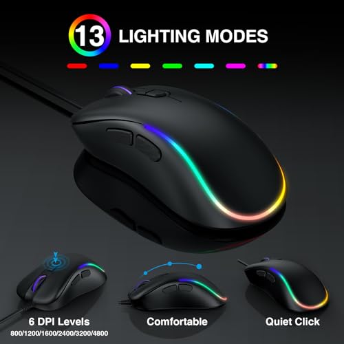 Backlit Keyboard and Mouse Combo with Large Print