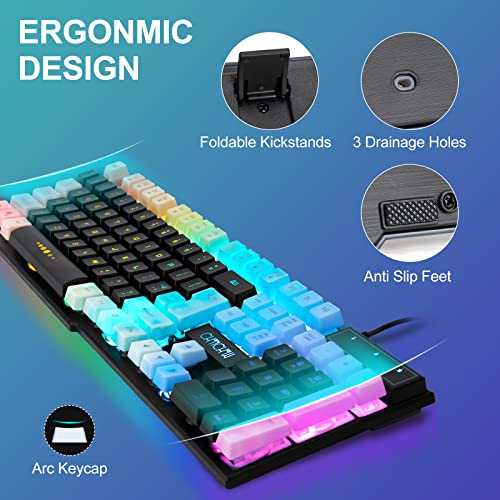 : CHONCHOW Gaming Keyboard and Mouse Combo, Rainbow Backlit