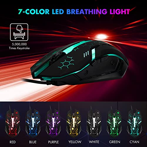 : CHONCHOW Gaming Keyboard and Mouse Combo, Rainbow Backlit