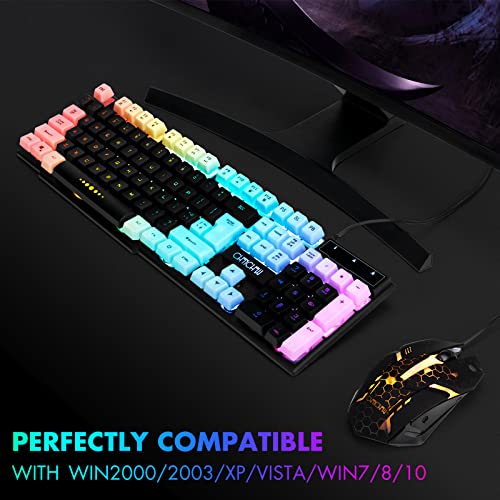 : CHONCHOW Gaming Keyboard and Mouse Combo, Rainbow Backlit