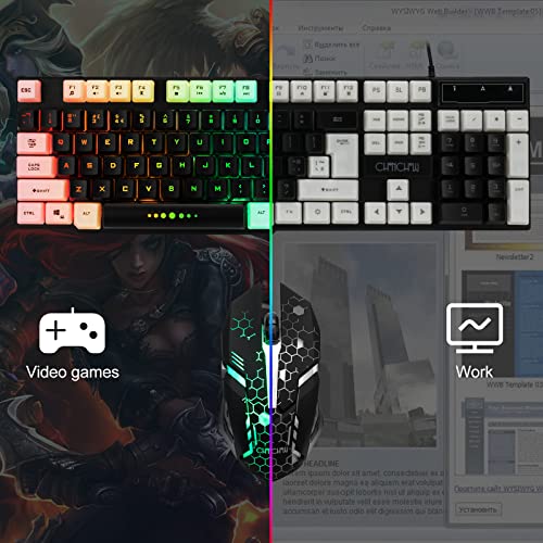 : CHONCHOW Gaming Keyboard and Mouse Combo, Rainbow Backlit