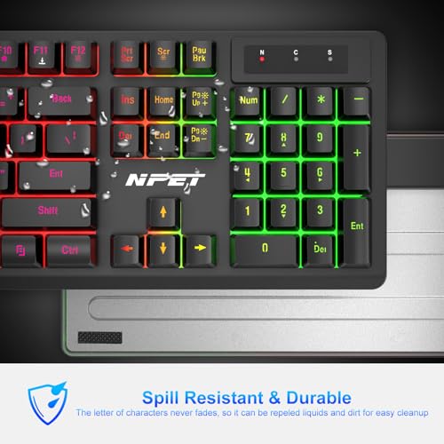 NPET S21 Wireless Gaming Keyboard & Mouse Combo, RGB
