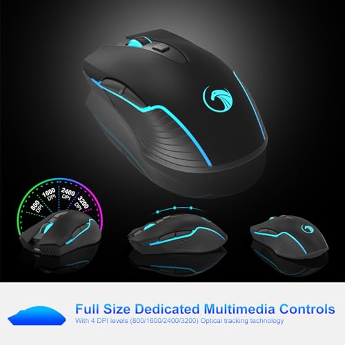 NPET S21 Wireless Gaming Keyboard & Mouse Combo, RGB