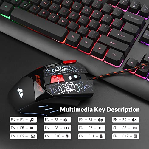 Rii LED Gaming Keyboard and Mouse Combo (RGB)