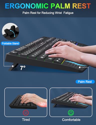 Full-Sized Ergonomic Keyboard and Mouse Combo with Backlit Keys