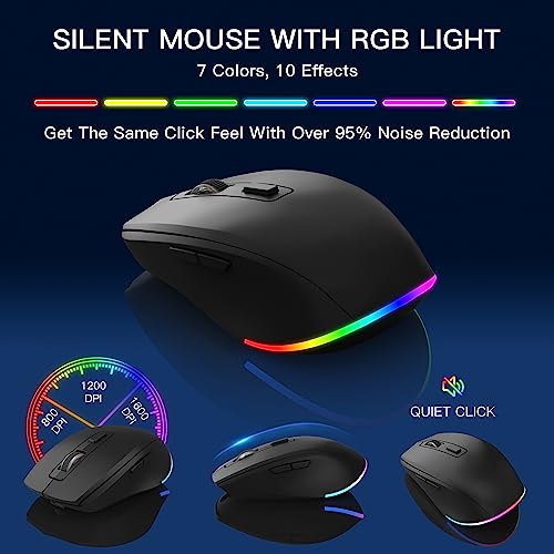 Soueto Backlit Wireless Keyboard and Mouse Combo with Tablet Holder