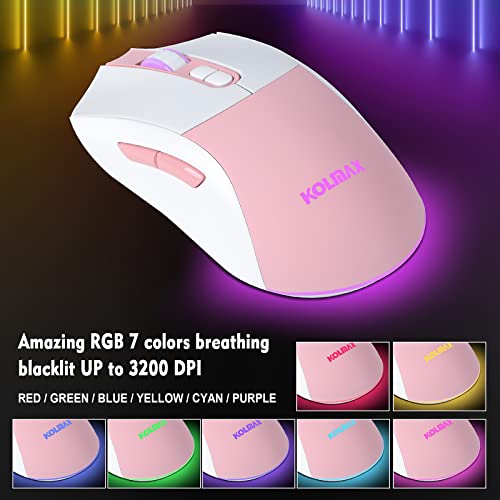 White RGB Backlit Wireless Keyboard & Mouse Combo, 98 Keys
