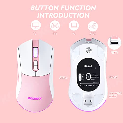 White RGB Backlit Wireless Keyboard & Mouse Combo, 98 Keys