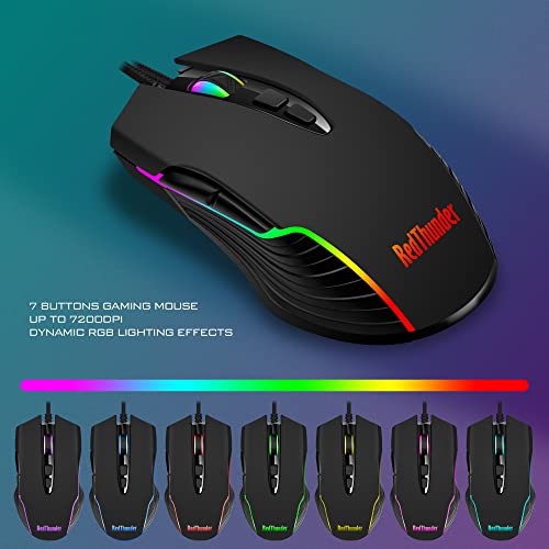 RedThunder K10 Gaming Keyboard Mouse Wrist Rest Combo