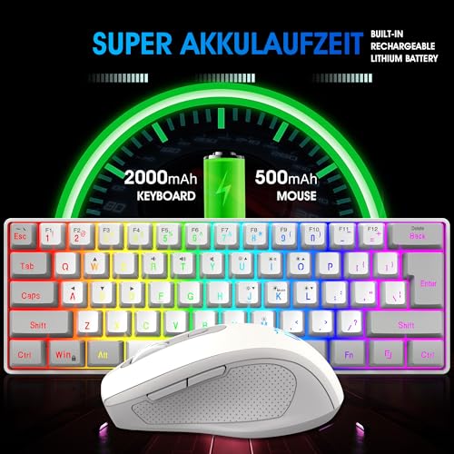 Snpurdiri Wireless Gaming Keyboard and Mouse Combo RGB