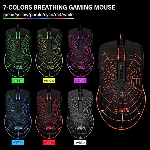 RGB Backlit Gaming Keyboard and Mouse Combo for Mac PC PS5 PS4 Xbox One