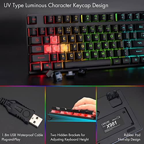 RGB Backlit Gaming Keyboard and Mouse Combo for Mac PC PS5 PS4 Xbox One
