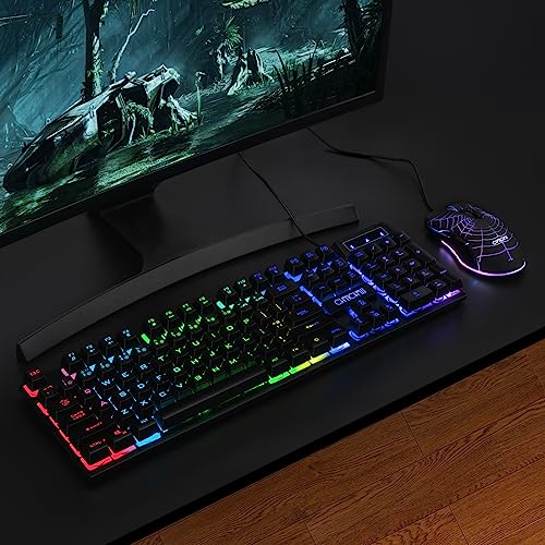RGB Backlit Gaming Keyboard and Mouse Combo for Mac PC PS5 PS4 Xbox One
