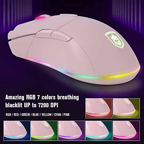 KOLMAX HUNTER RGB Pink Gaming Keyboard and Mouse