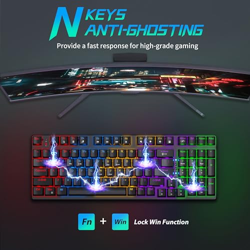 Ergonomic Wireless Gaming Keyboard and Mouse Combo