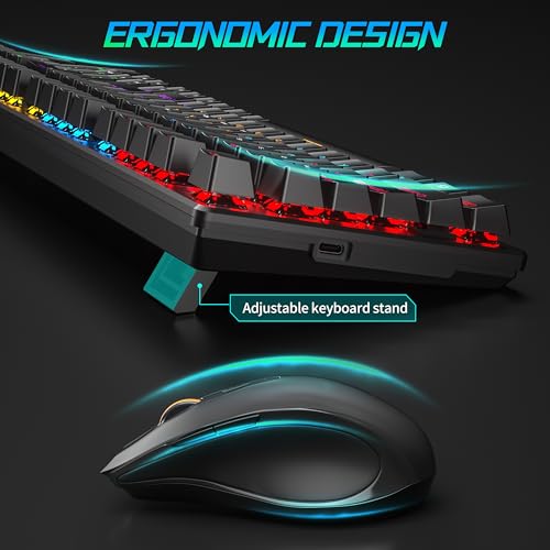 Ergonomic Wireless Gaming Keyboard and Mouse Combo