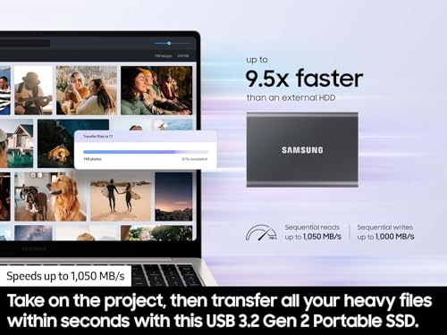 Samsung T7 Portable SSD 1TB - High Speeds